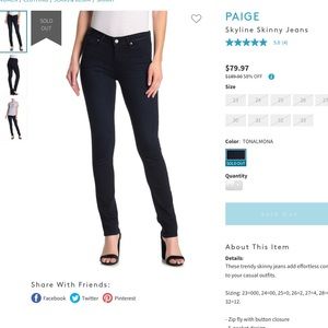 Paige Denim Skyline Skinny - black